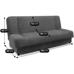 Canapea Mebel Elite Piano Corduroy (Dark Grey) Thumb