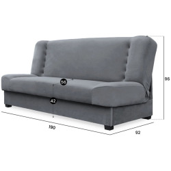 Canapea Mebel Elite Piano Velvet (Grey) Thumb