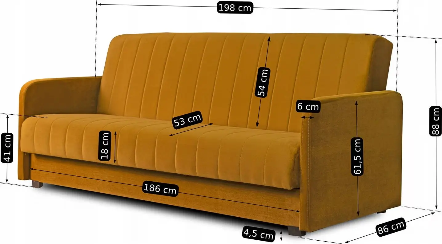 Canapea Mebel Elite Porto Kronos 01 (Dark Mustard)