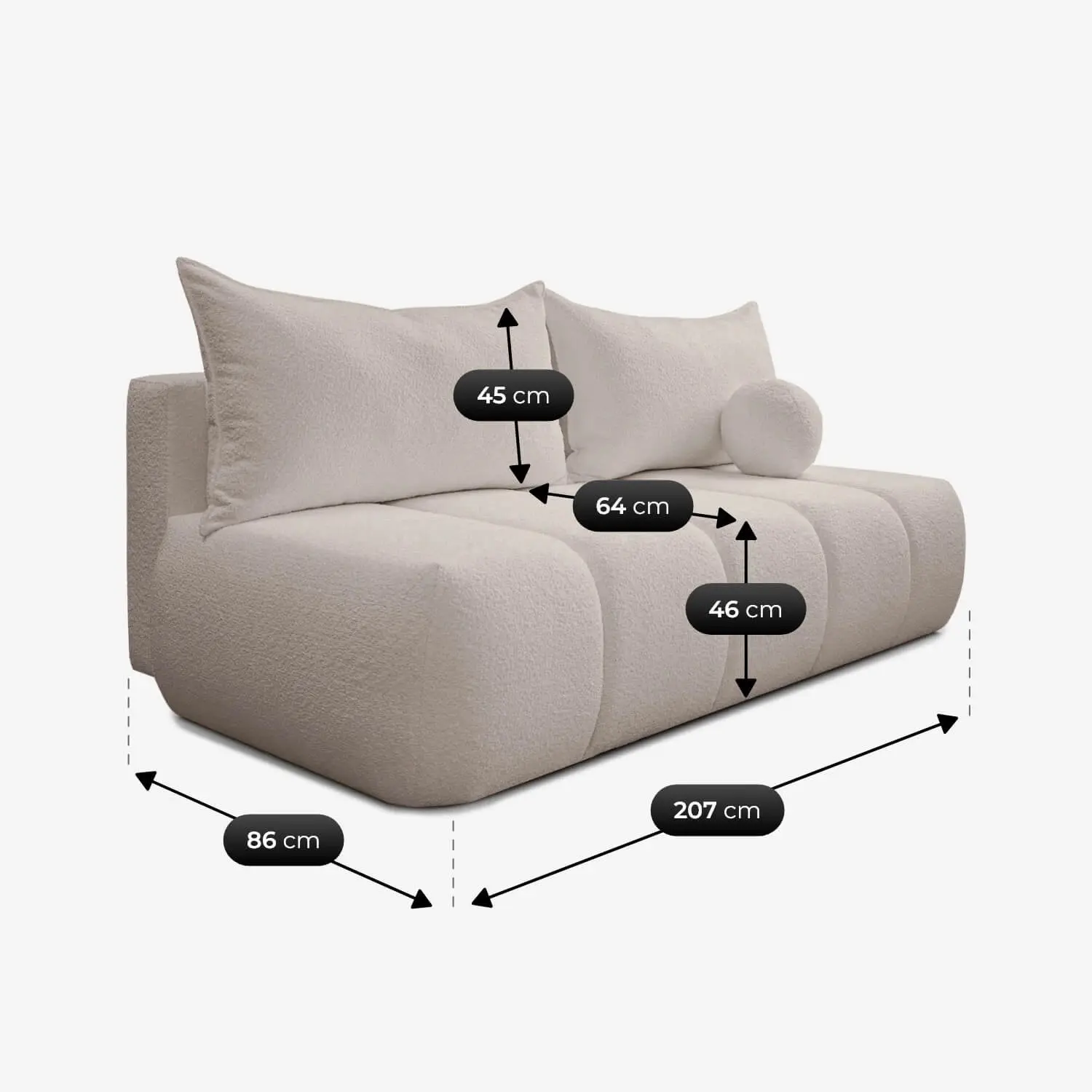 Диван Mebel Elite Saria Boucle (Beige) - 7