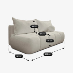 Диван Mebel Elite Saria Boucle (Cream) Thumb