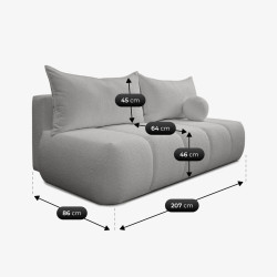 Диван Mebel Elite Saria Boucle (Grey) Thumb