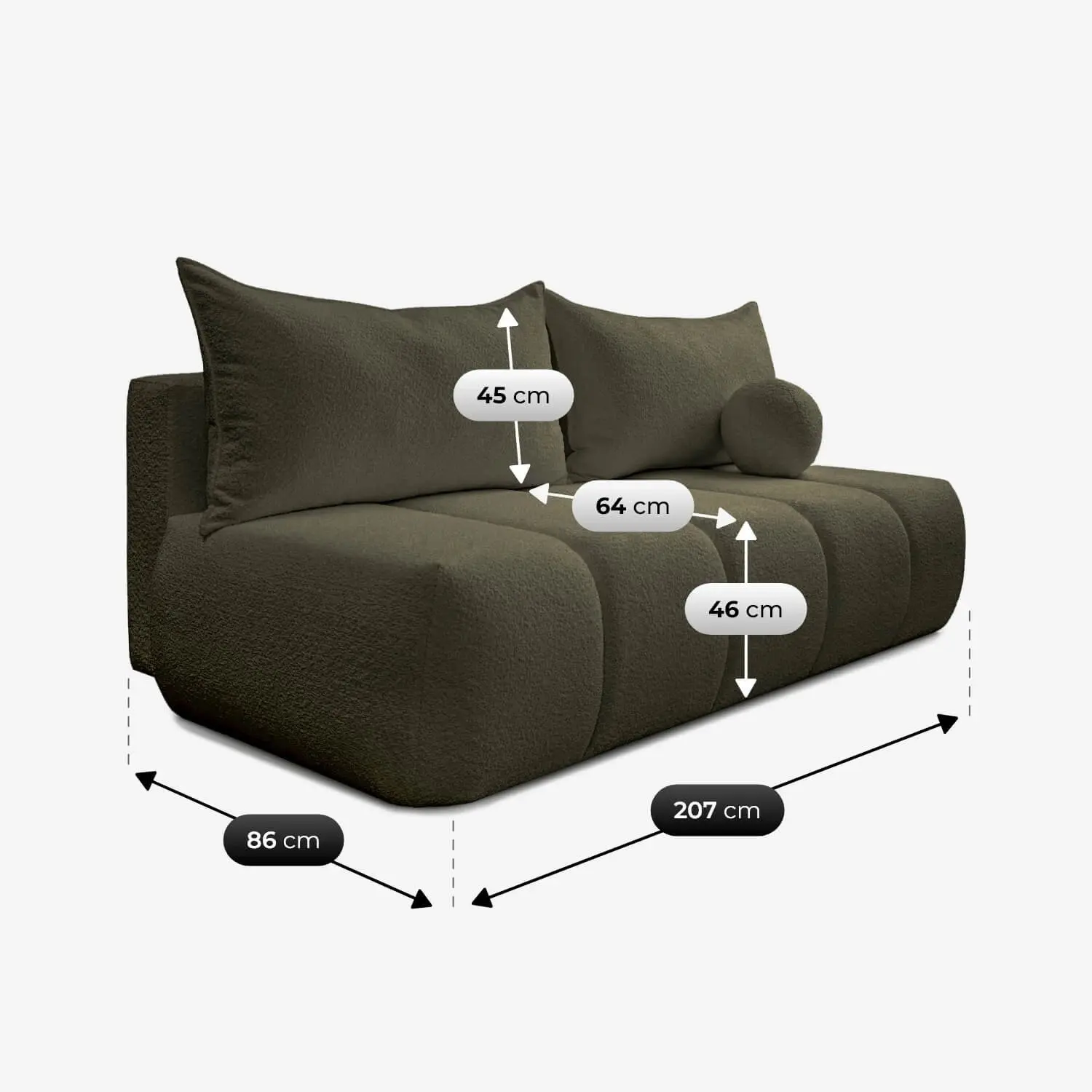 Диван Mebel Elite Saria Boucle (Olive) - 7