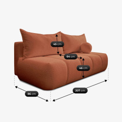 Диван Mebel Elite Saria Boucle (Terracotta) Thumb