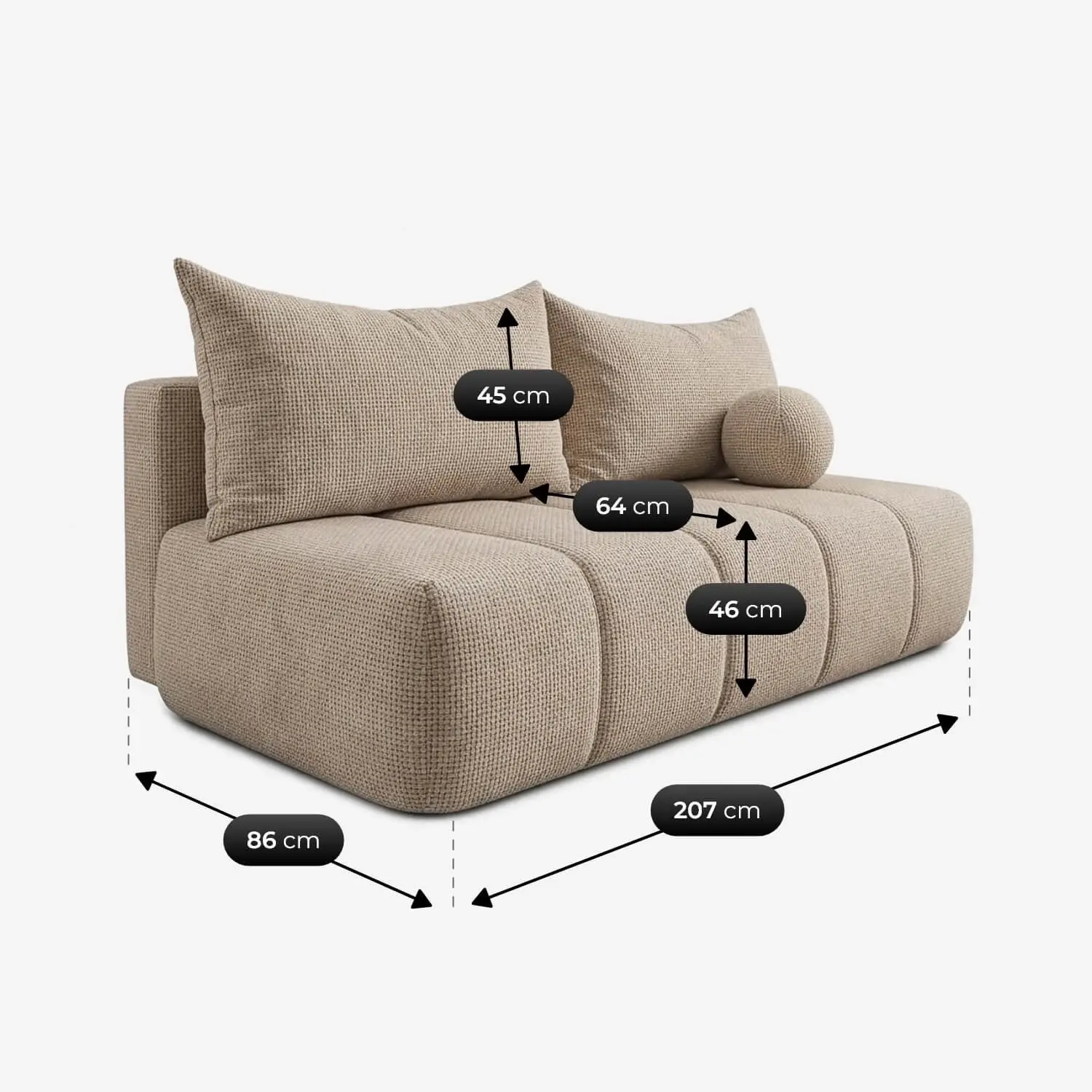 Диван Mebel Elite Saria Chenille (Beige) - 7