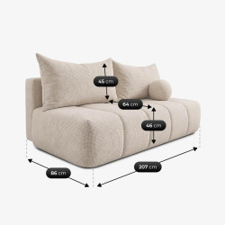 Canapea Mebel Elite Saria Chenille (Cream) Thumb