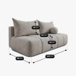 Canapea Mebel Elite Saria Chenille (Light Grey) Thumb