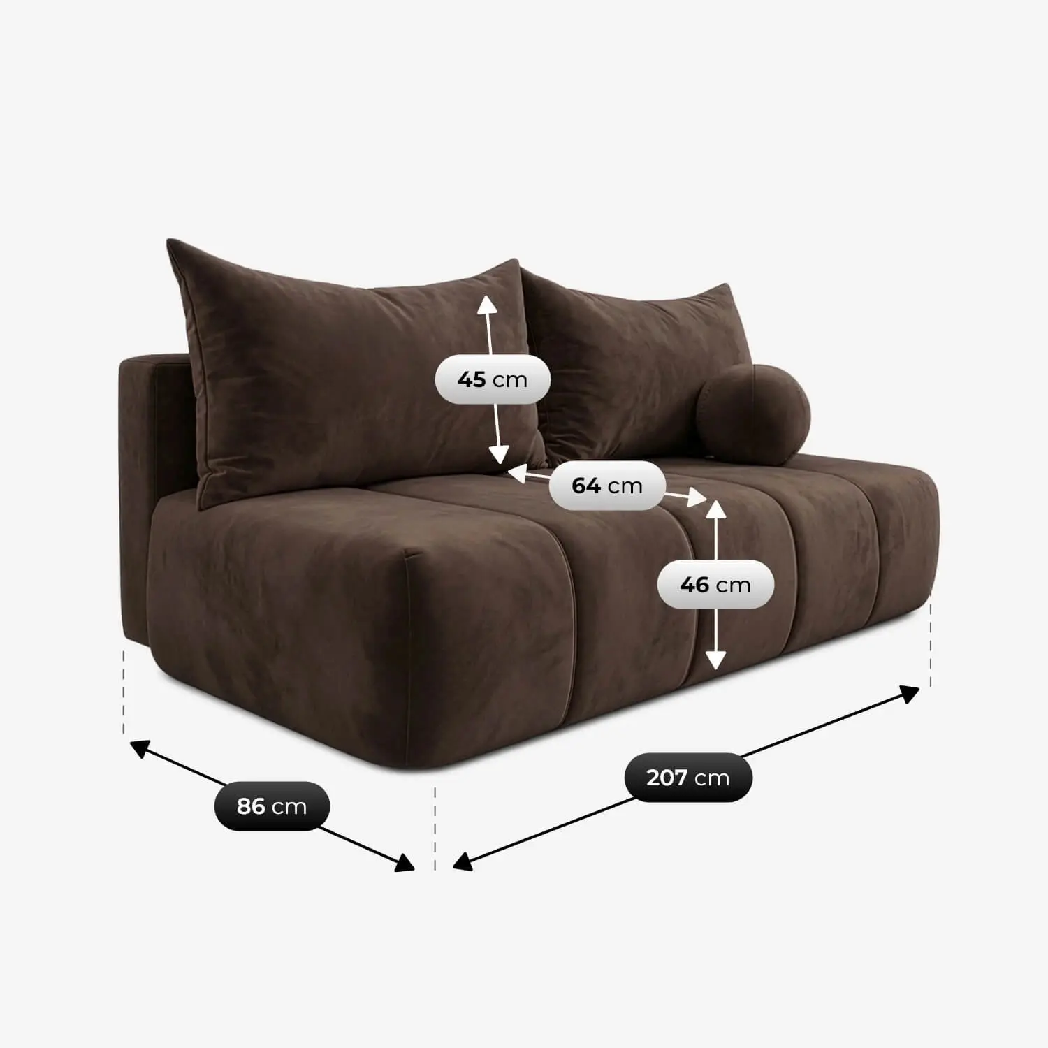 Диван Mebel Elite Saria Velour (Brown) - 7