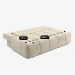 Canapea Mebel Elite Saria Velour (Cream) Thumb