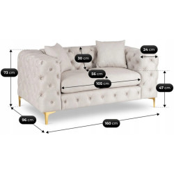 Диван Mebel Elite Sorrento 2S (Cream/Gold) Thumb