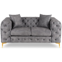 Диван Mebel Elite Sorrento 2S (Grey/Gold) Thumb