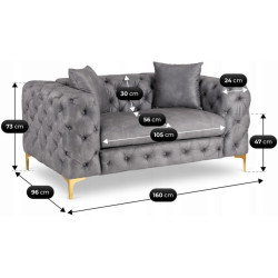 Диван Mebel Elite Sorrento 2S (Grey/Gold) Thumb