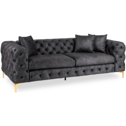 Диван Mebel Elite Sorrento 3S (Black/Gold) Thumb