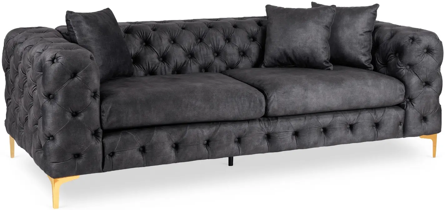Диван Mebel Elite Sorrento 3S (Black/Gold) - 2