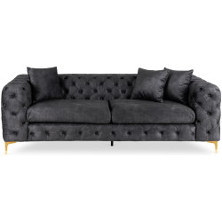 Диван Mebel Elite Sorrento 3S (Black/Gold) Thumb