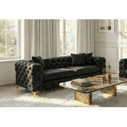 Диван Mebel Elite Sorrento 3S (Black/Gold)