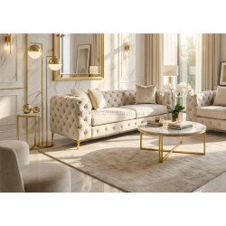 Диван Mebel Elite Sorrento 3S (Cream/Gold)