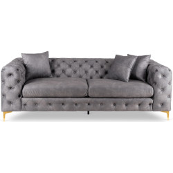 Диван Mebel Elite Sorrento 3S (Grey/Gold) Thumb