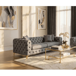 Диван Mebel Elite Sorrento 3S (Grey/Gold)