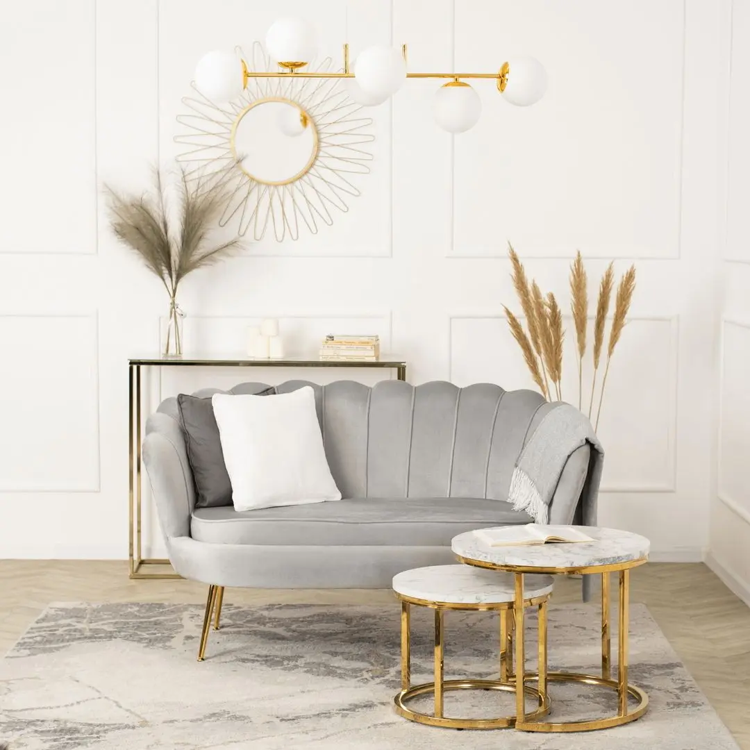 Диван Mebel Elite Zendaya (Grey/Gold)