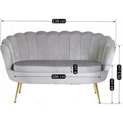 Диван Mebel Elite Zendaya (Grey/Gold) Thumb