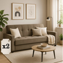 Set de canapele 2buc Mebel Elite Aluna Paros 4 (Beige)
