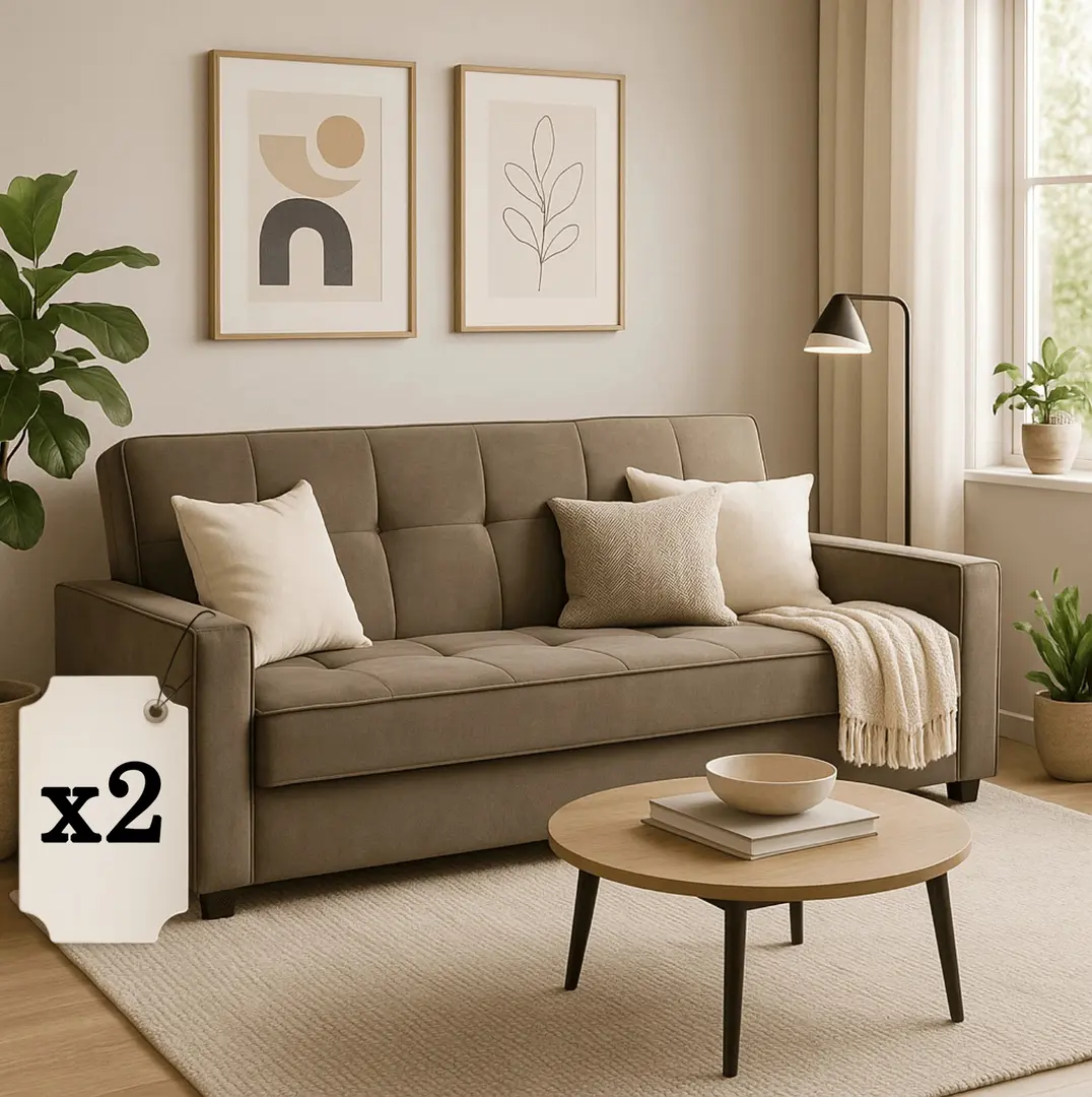 Set de canapele 2buc Mebel Elite Aluna Paros 4 (Beige)