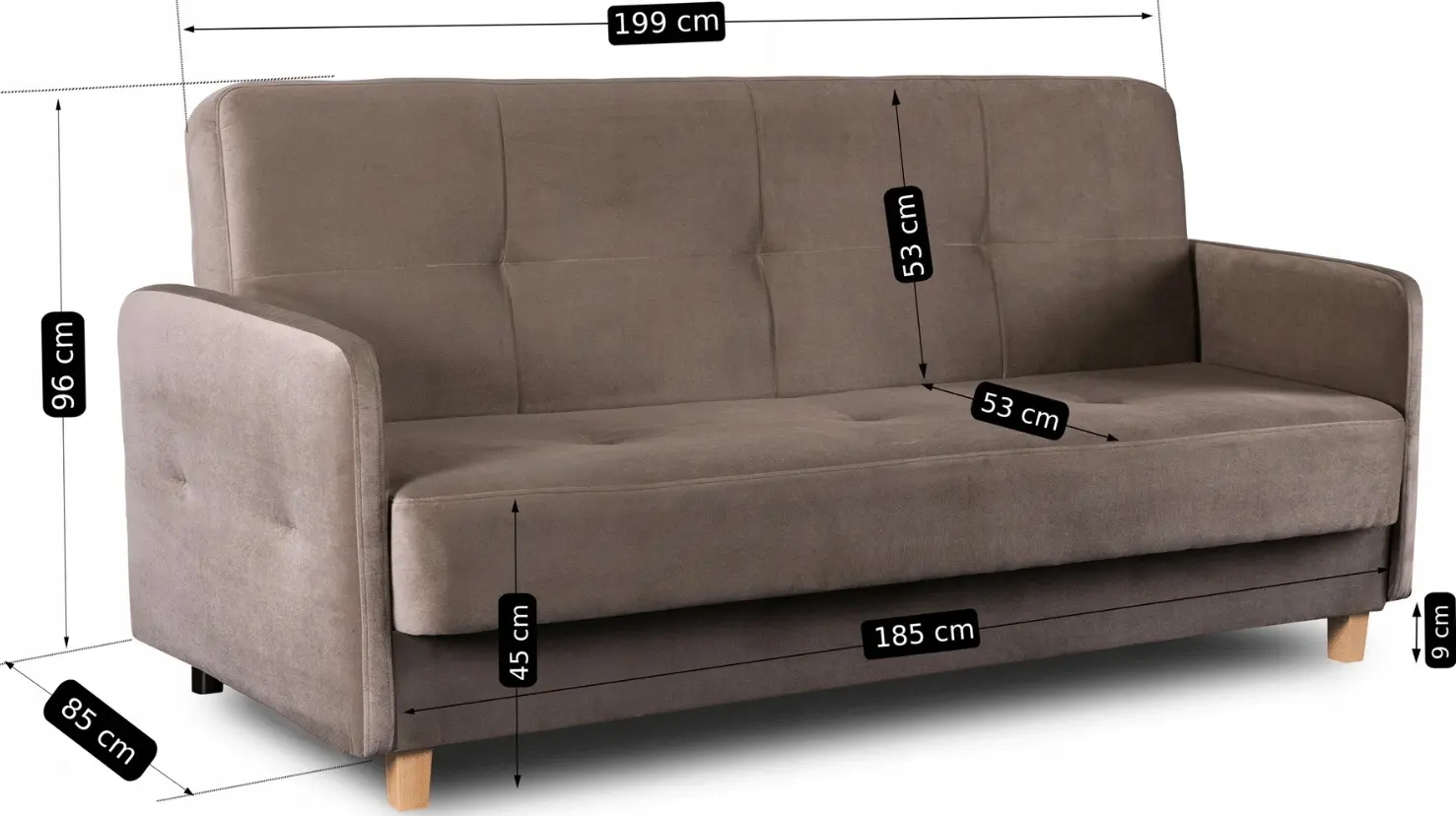 Set de canapele 2buc Mebel Elite Cuba Paros 3 (Beige) - 10