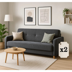 Set de canapele 2buc Mebel Elite Cuba Paros 6 (Grey)