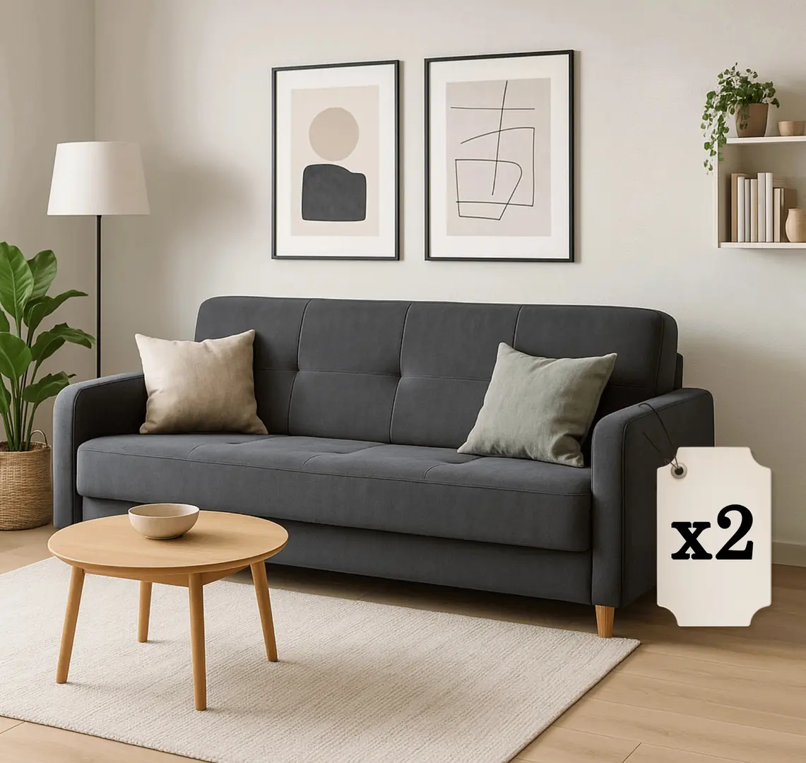 Set de canapele 2buc Mebel Elite Cuba Paros 6 (Grey)