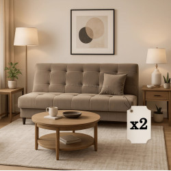Set de canapele 2buc Mebel Elite Lima Paros 3 (Beige)