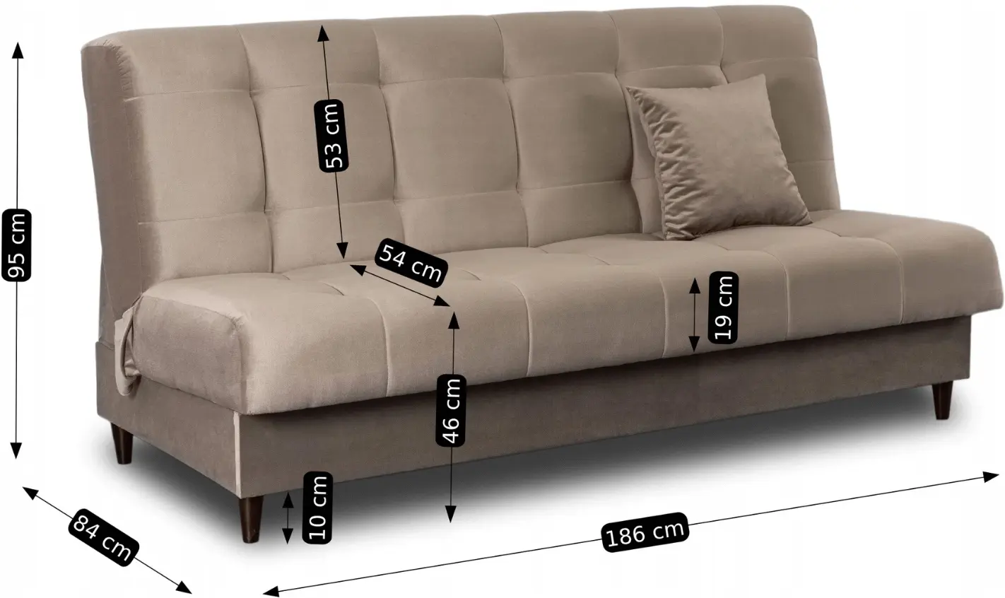 Set de canapele 2buc Mebel Elite Lima Paros 3 (Beige) - 9