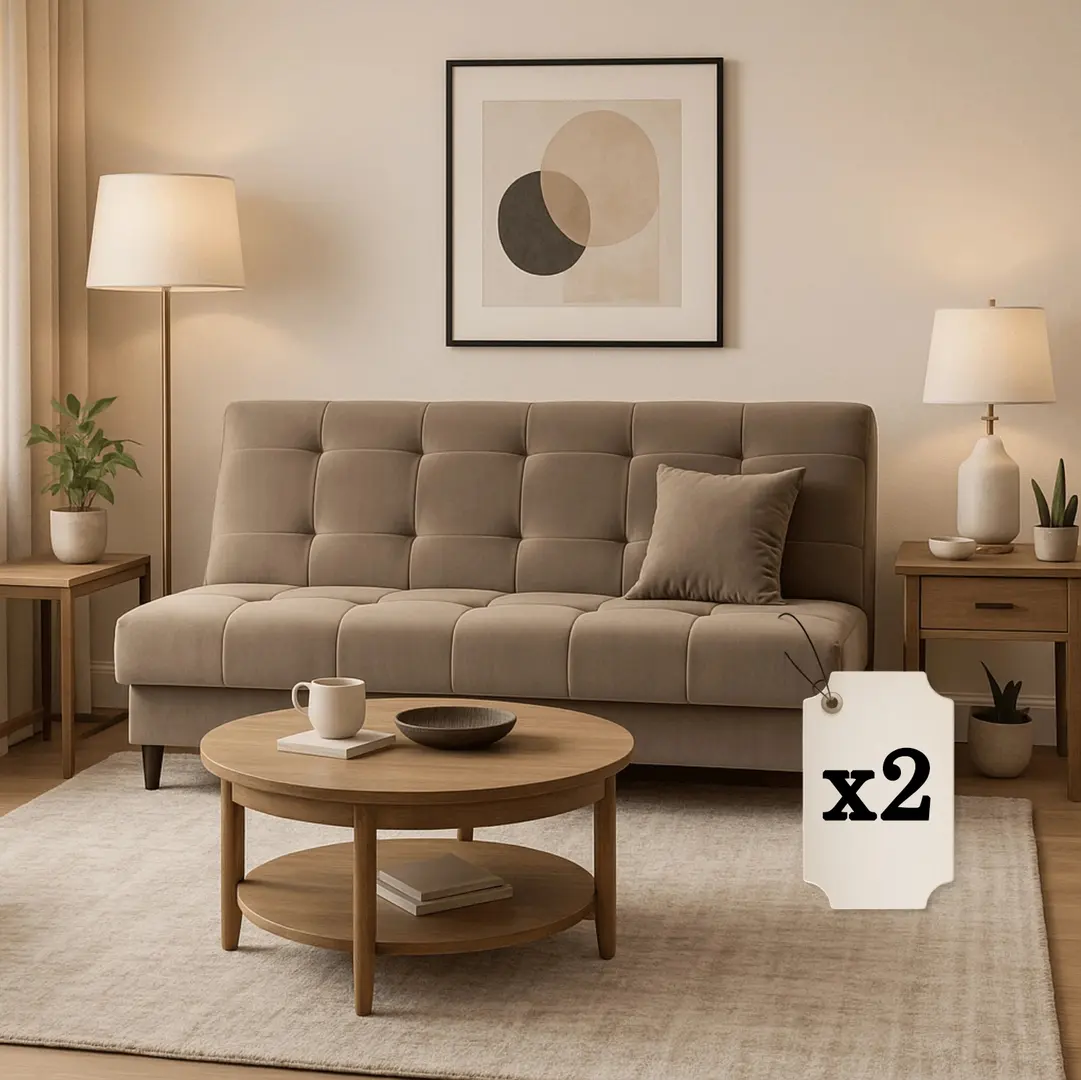 Set de canapele 2buc Mebel Elite Lima Paros 3 (Beige)