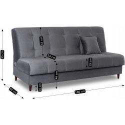 Set de canapele 2buc Mebel Elite Lima Paros 6 (Grey) Thumb