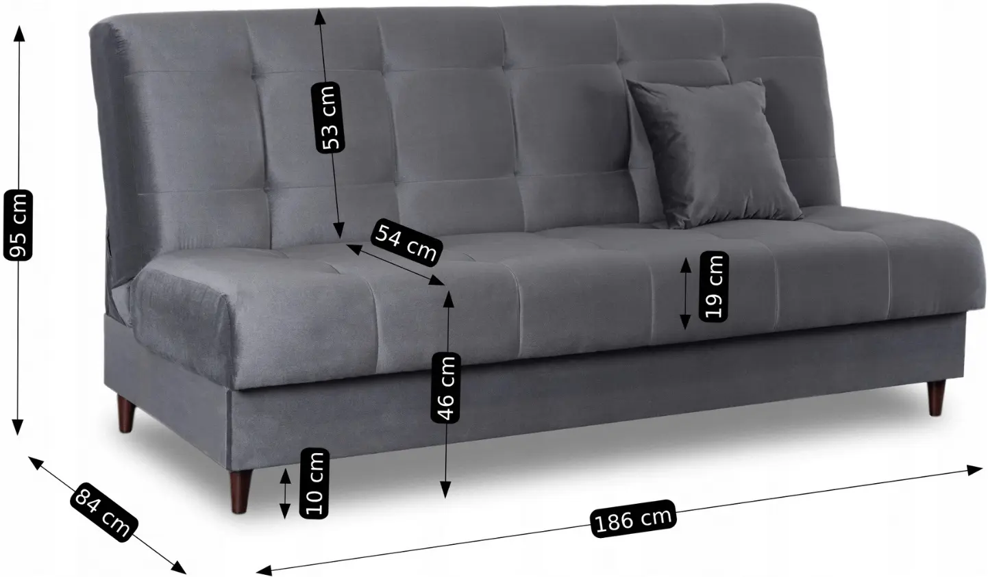 Set de canapele 2buc Mebel Elite Lima Paros 6 (Grey) - 9