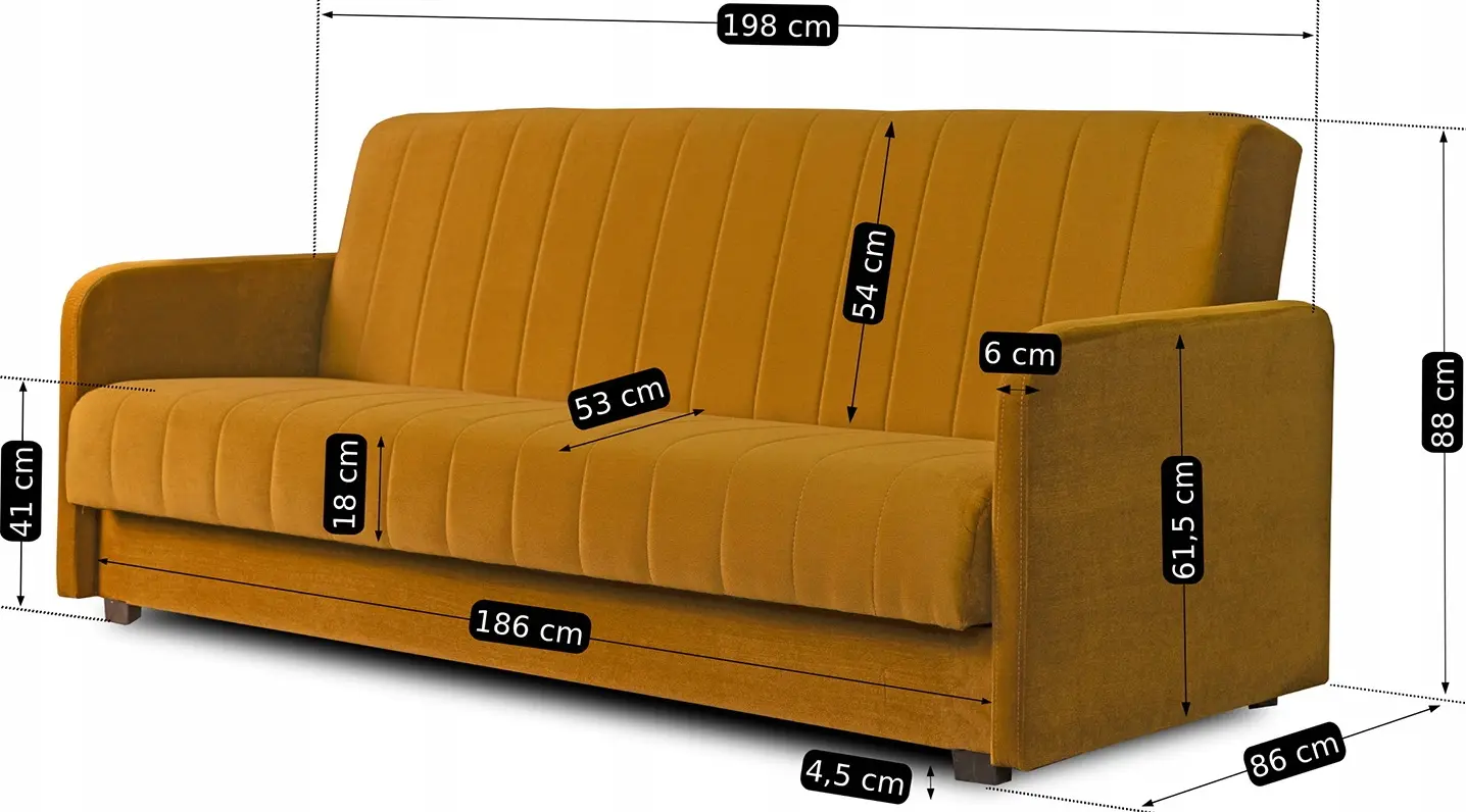 Set de canapele 2buc Mebel Elite Porto Kronos 1 (Mustard) - 4