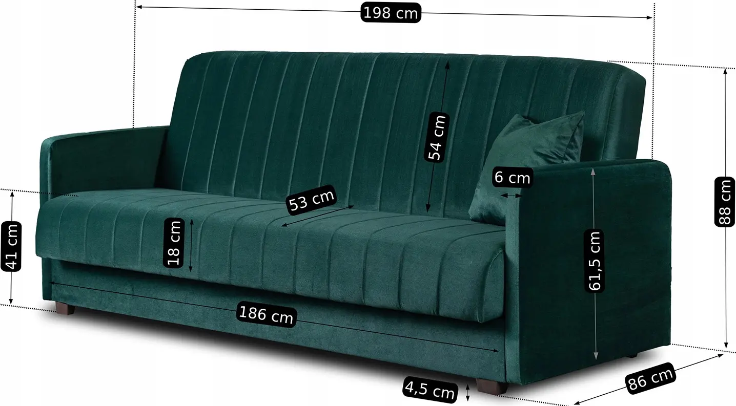 Set de canapele 2buc Mebel Elite Porto Kronos 19 (Green) - 4