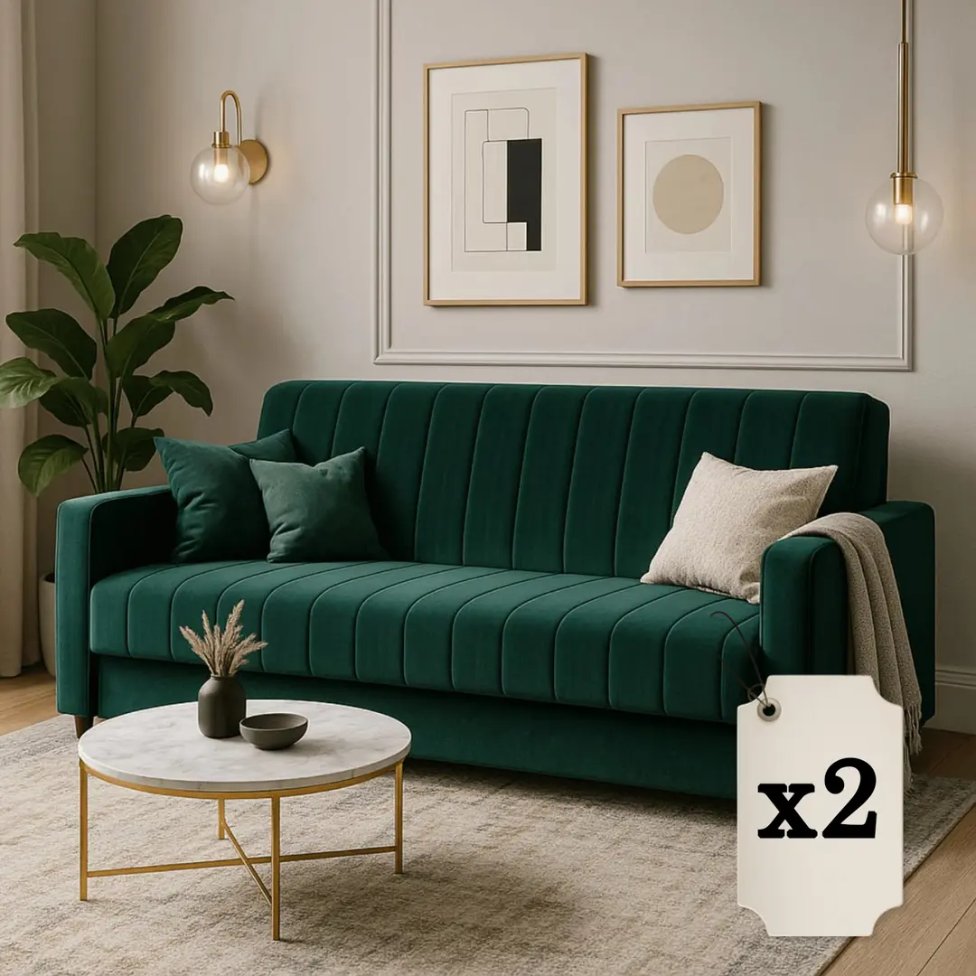 Set de canapele 2buc Mebel Elite Porto Kronos 19 (Green)