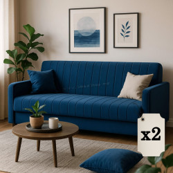 Set de canapele 2buc Mebel Elite Porto Kronos 9 (Dark Blue)