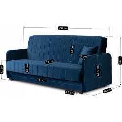Set de canapele 2buc Mebel Elite Porto Kronos 9 (Dark Blue) Thumb