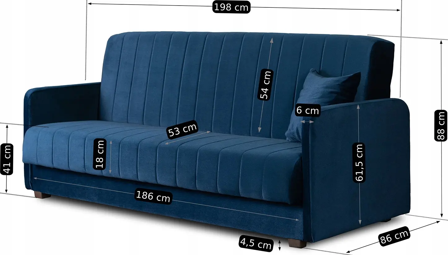 Set de canapele 2buc Mebel Elite Porto Kronos 9 (Dark Blue) - 4