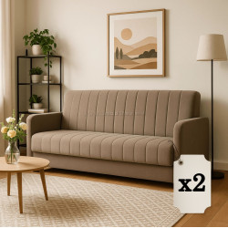 Set de canapele 2buc Mebel Elite Porto Paros 3 (Beige)
