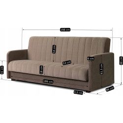 Set de canapele 2buc Mebel Elite Porto Paros 3 (Beige) Thumb