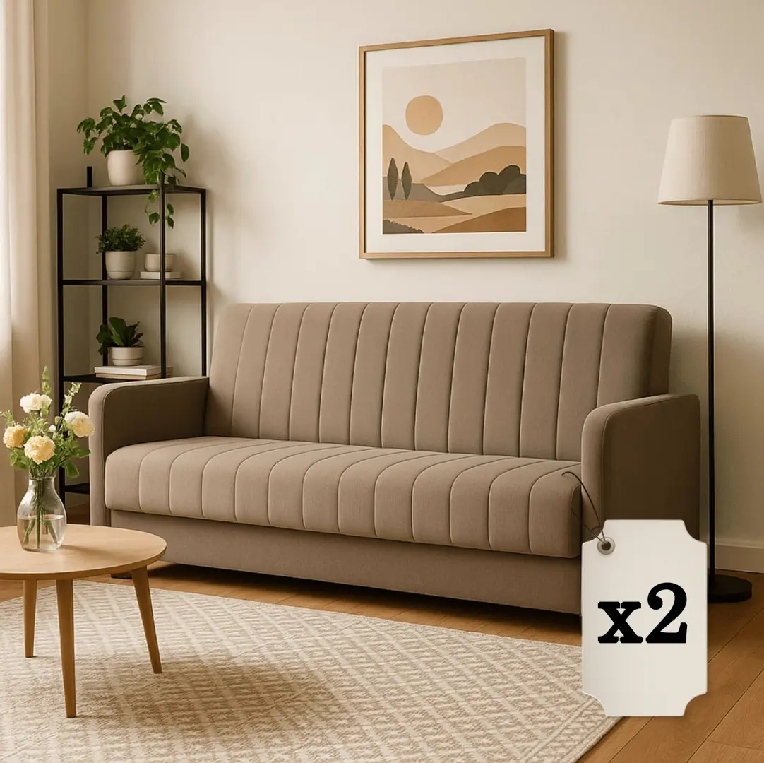 Set de canapele 2buc Mebel Elite Porto Paros 3 (Beige)