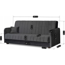 Set de canapele 2buc Mebel Elite Porto Paros 6 (Grey) Thumb