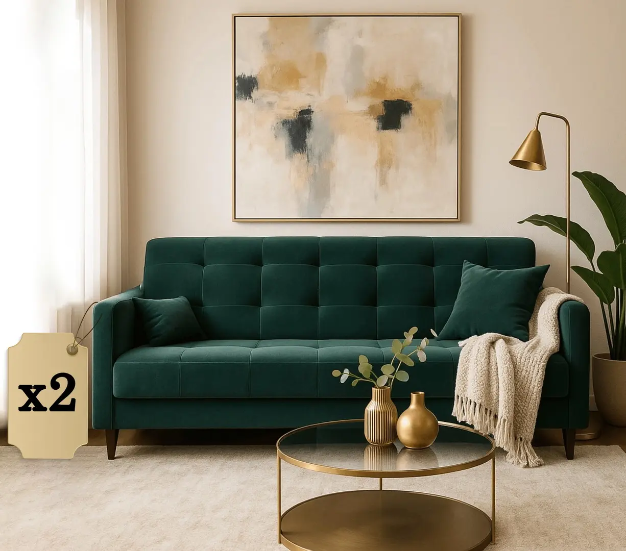 Комплект диванов 2шт Mebel Elite Tivoli Kronos 19 (Green)
