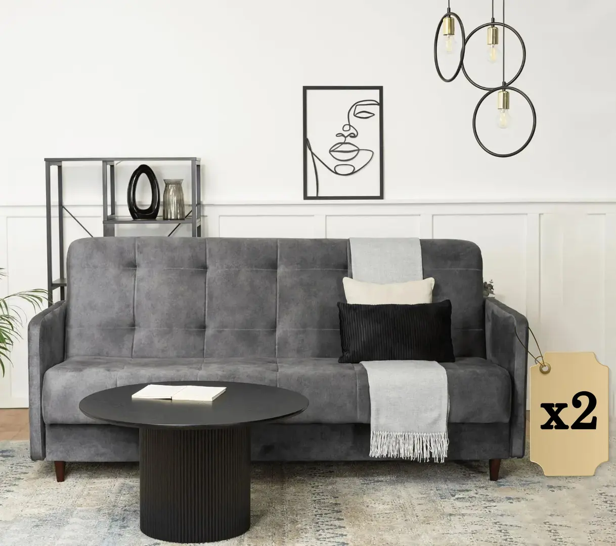 Комплект диванов 2шт Mebel Elite Tivoli Sally 9 (Grey)