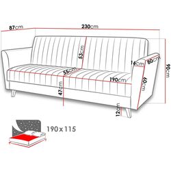 Canapea Mirjan24 Burbert/Vinti (Gray) Thumb