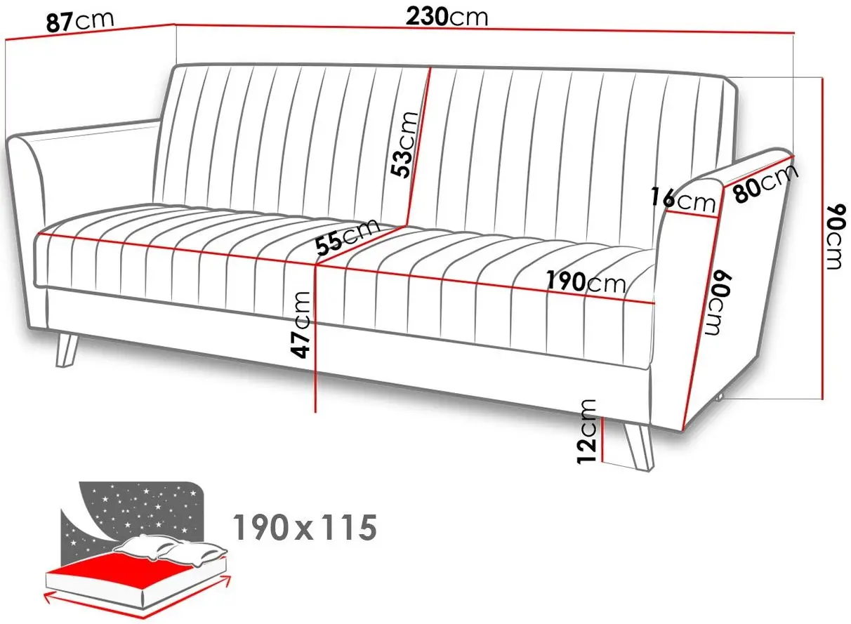 Canapea Mirjan24 Burbert/Vinti (Gray) - 8