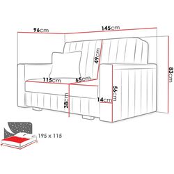 Canapea Mirjan24 Clivia Glam II/Viva I (Graphite) Thumb